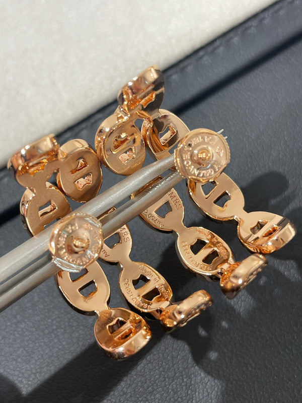 ORECCHINI CHAINE ANCRE IN ORO ROSA CON DIAMANTI