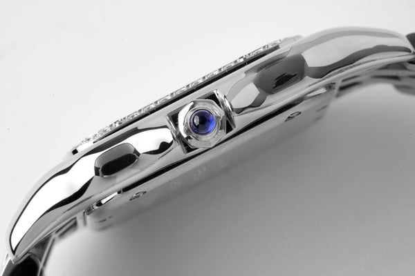 PANTHERE SILVER CASE DIAMOND BEZEL WHITE DIAL