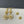 LUCKY STAR GOLD DIAMOND MOP 3 MOTIF DROP EARRINGS