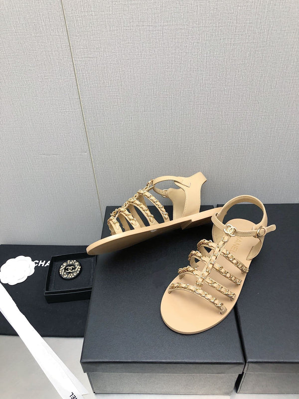 sandali in pelle di agnello beige