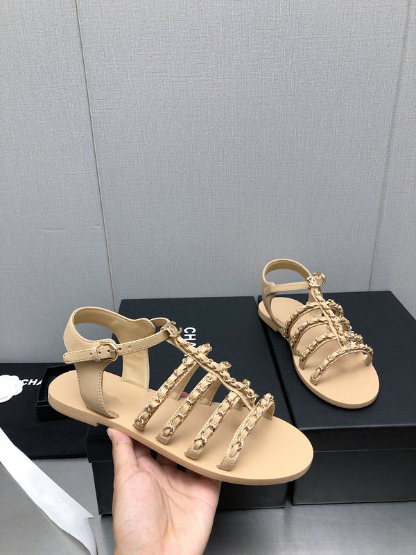 sandali in pelle di agnello beige