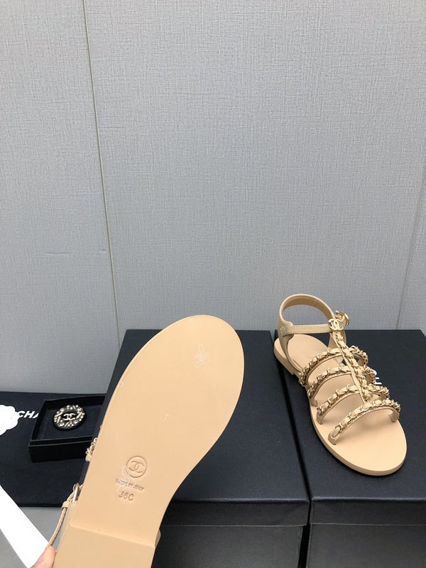 sandali in pelle di agnello beige
