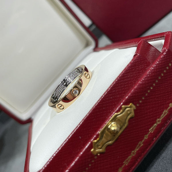 ANELLO DOPPIO LOVE IN ORO ROSA E ARGENTO CON DIAMANTI