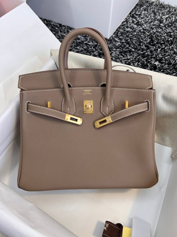 HM BIRKIN 25CM PELLE MARRONE TOGO FERRAMENTA ORO