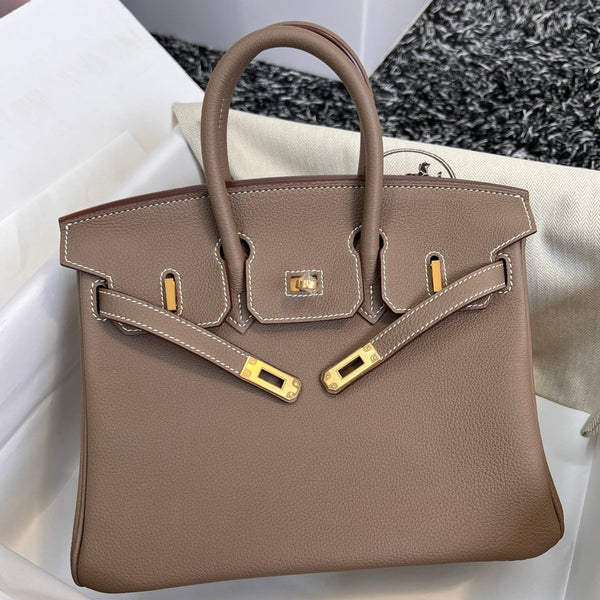 HM BIRKIN 25CM PELLE MARRONE TOGO FERRAMENTA ORO