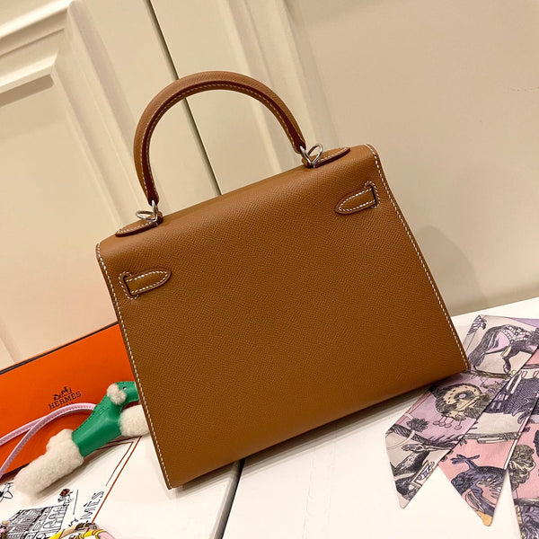 HM KELLY 25CM PELLE EPSOM ORO FERRAMENTA ARGENTO