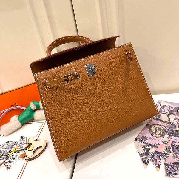 HM KELLY 25CM PELLE EPSOM ORO FERRAMENTA ARGENTO
