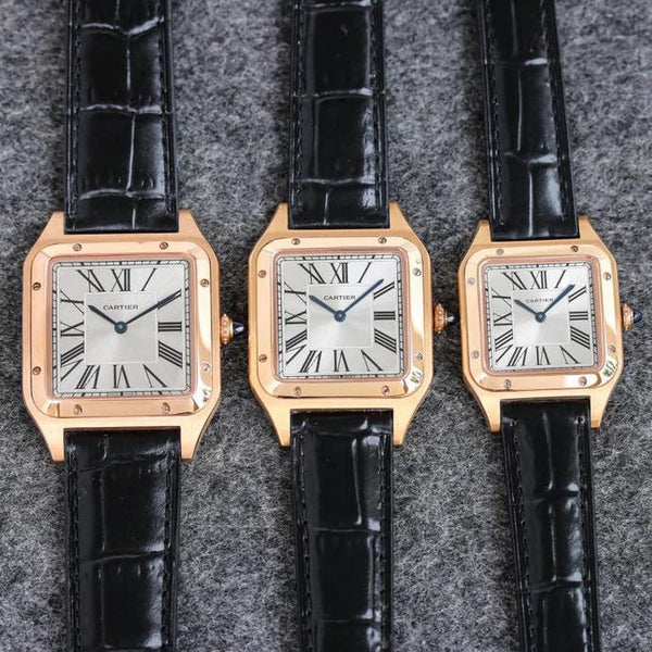 SANTOS DUMONT LADY CASSA IN ORO ROSA CINTURINO IN COCCODRILLO 