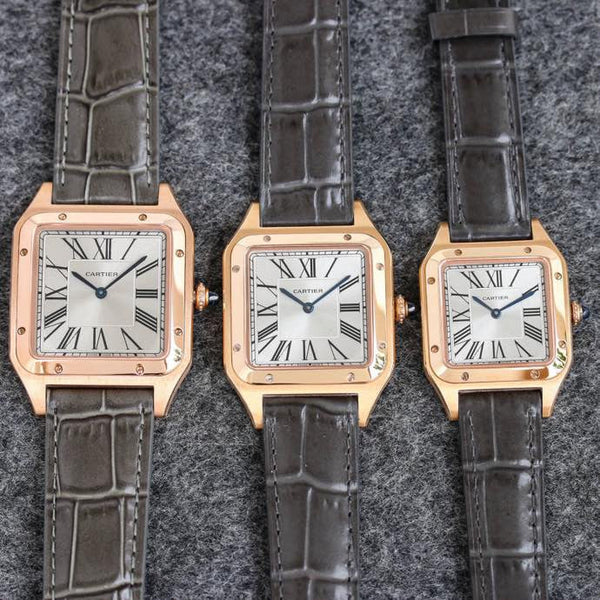 SANTOS DUMONT LADY CASSA IN ORO ROSA CINTURINO IN COCCODRILLO 
