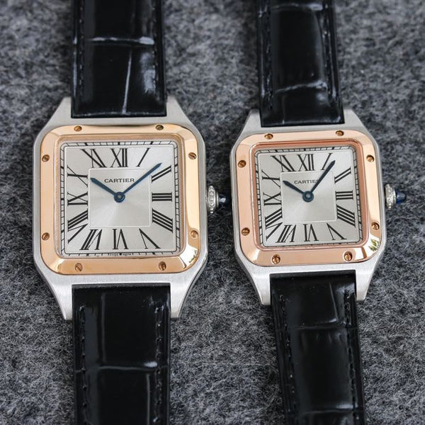 SANTOS DUMONT LADY CASSA IN ORO ROSA CINTURINO IN COCCODRILLO 