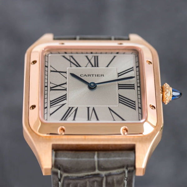 SANTOS DUMONT LADY CASSA IN ORO ROSA CINTURINO IN COCCODRILLO 