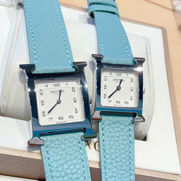 HM HEURE H 26 ARGENTO QUADRANTE BIANCO PELLE EPSOM 