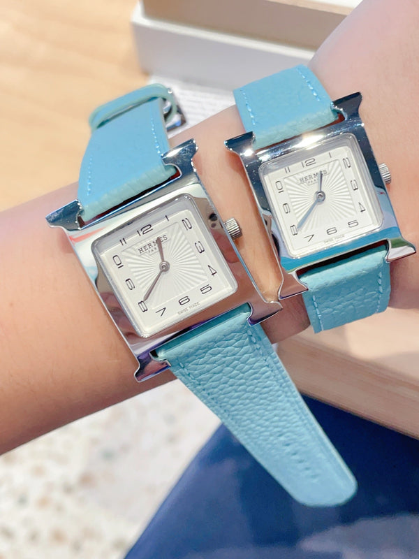 HM HEURE H 26 ARGENTO QUADRANTE BIANCO PELLE EPSOM 