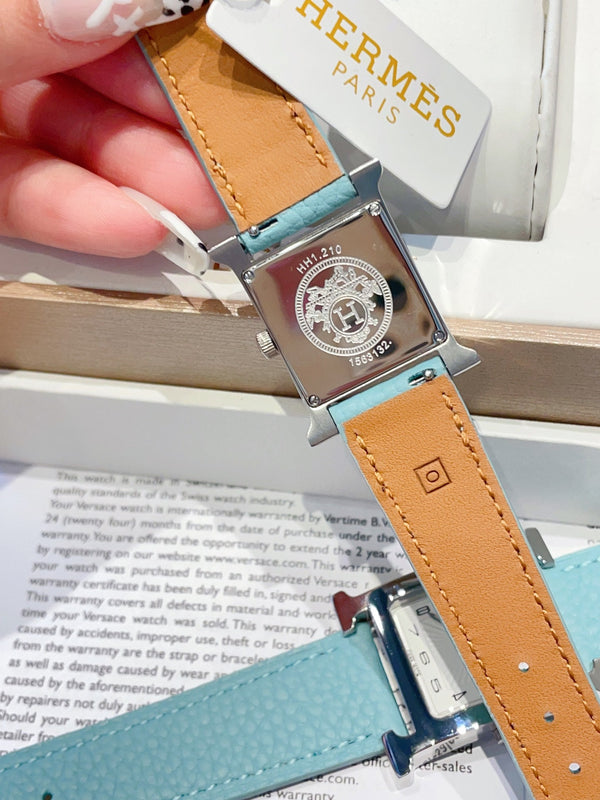 HM HEURE H 26 ARGENTO QUADRANTE BIANCO PELLE EPSOM 