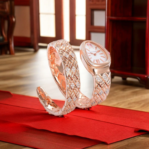 SERPENTI SPIGA 35 PINK GOLD WHITE DIAL