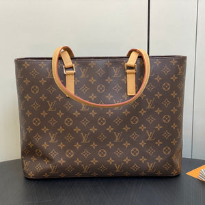 BORSA A SPALLA LUCO 40 MONOGRAM IN PELLE MARRONE