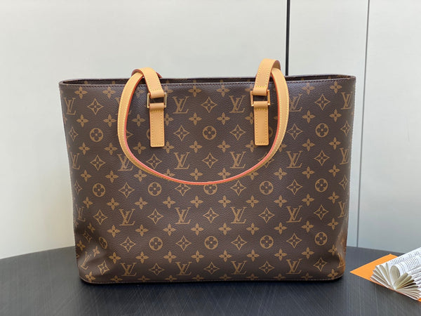 BORSA A SPALLA LUCO 40 MONOGRAM IN PELLE MARRONE