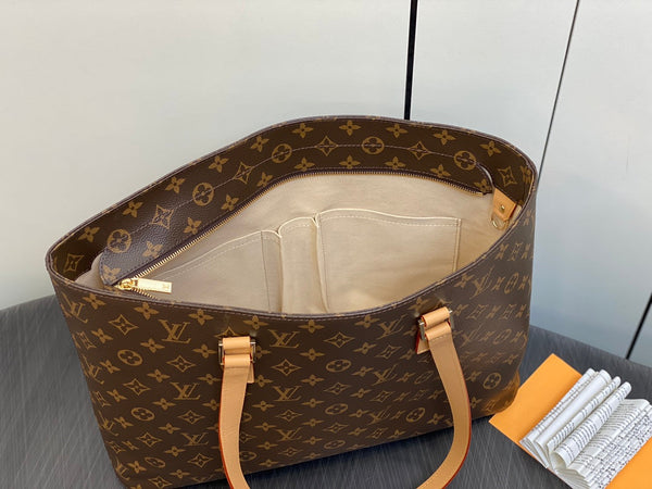 BORSA A SPALLA LUCO 40 MONOGRAM IN PELLE MARRONE