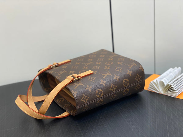 BORSA A SPALLA LUCO 23 MONOGRAM IN PELLE MARRONE