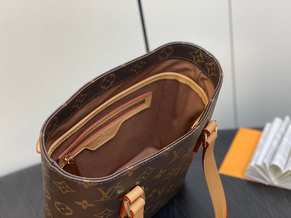 BORSA A SPALLA LUCO 23 MONOGRAM IN PELLE MARRONE