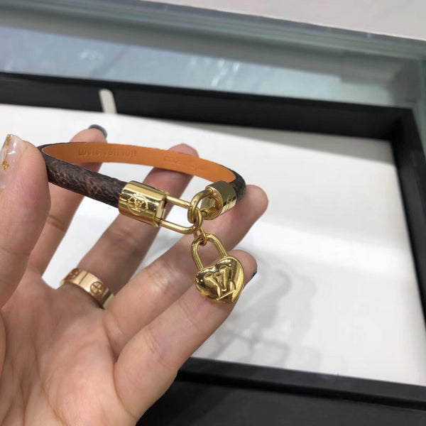 BRACCIALE IN PELLE E ORO LV CRAZY LOCK