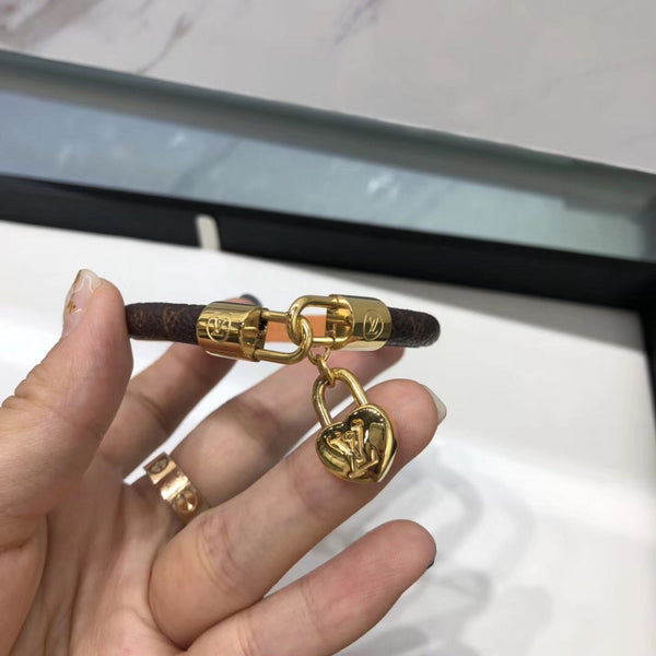 BRACCIALE IN PELLE E ORO LV CRAZY LOCK