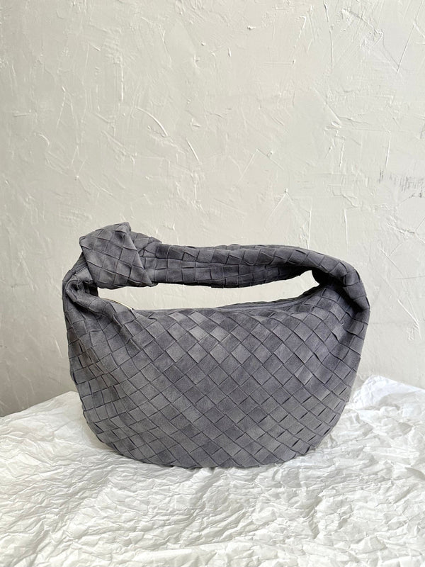 BV TEEN JODIE 36CM PELLE SCAMOSCIATA GRIGIA 