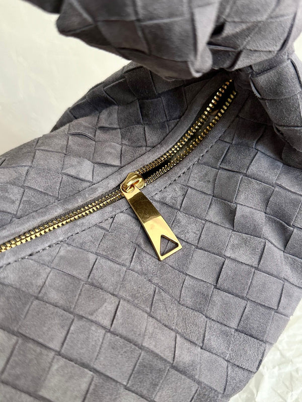 BV TEEN JODIE 36CM PELLE SCAMOSCIATA GRIGIA 