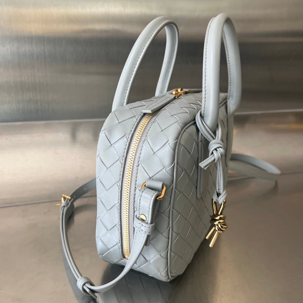 BV GETAWAY SMALL 23CM PELLE DI AGNELLO GRIGIA 