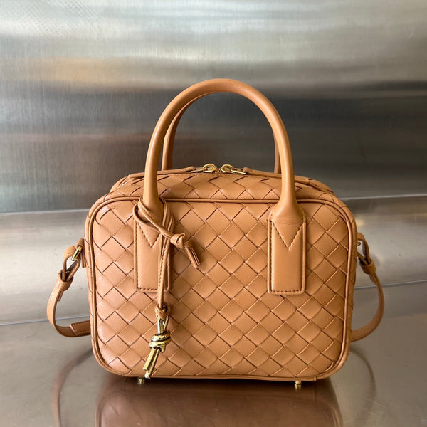 BV GETAWAY SMALL 23CM IN PELLE DI AGNELLO MARRONE