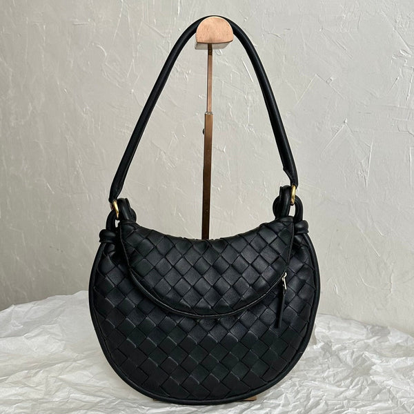 BV MEDIUM GEMELLI 36CM PELLE DI AGNELLO NERA 