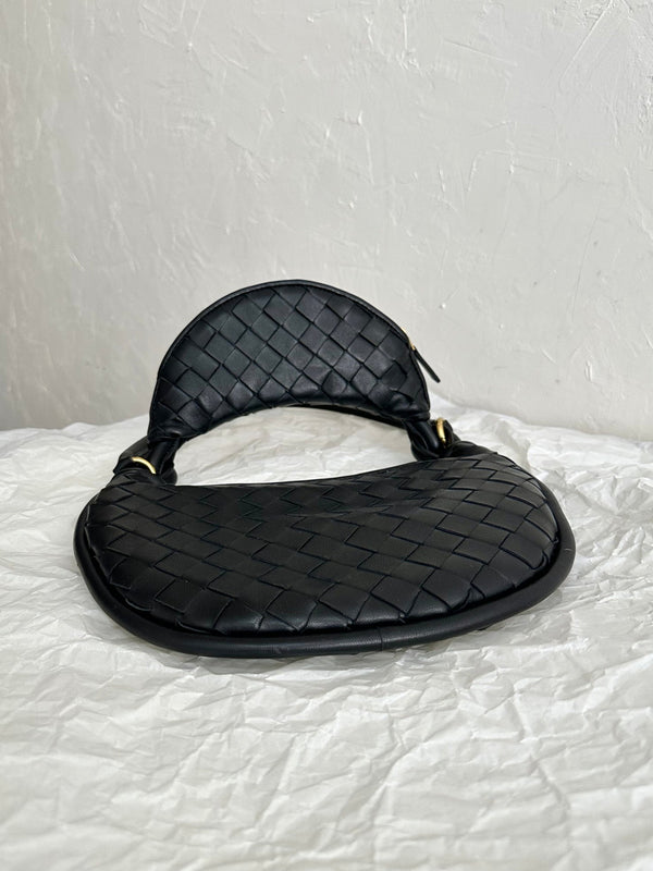 BV MEDIUM GEMELLI 36CM PELLE DI AGNELLO NERA 