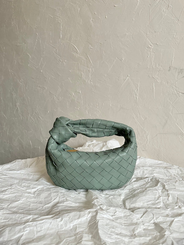 BV MINI JODIE 28CM PELLE DI AGNELLO GRIGIA 