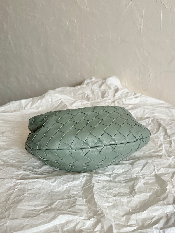 BV MINI JODIE 28CM PELLE DI AGNELLO GRIGIA 