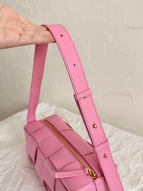 BV SMALL BRICK 24CM PELLE DI AGNELLO ROSA 