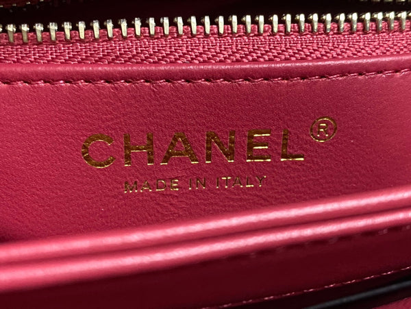 CC TRENDY 20CM PELLE DI AGNELLO ROSSA FERRAMENTA ORO