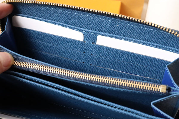 PORTAFOGLIO IN PELLE DENIM MONOGRAM LV LUNGO 19 CM