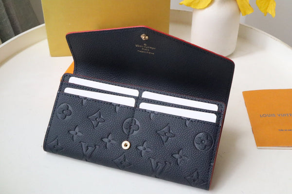 PORTAFOGLIO SARAH NERO ROSSO MONOGRAMMA EMPREINTE 19CM