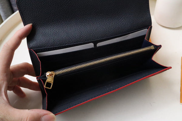 PORTAFOGLIO SARAH NERO ROSSO MONOGRAMMA EMPREINTE 19CM