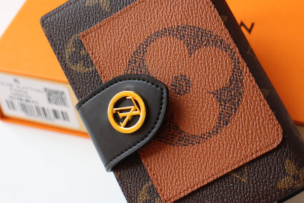 PORTAFOGLIO JULIETTE 13.5 MARRONE ARANCIONE TELA MONOGRAMMA
