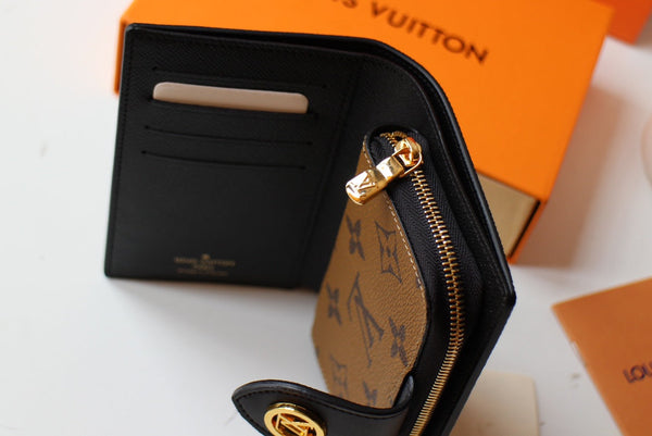 PORTAFOGLIO JULIETTE 13.5 MARRONE ARANCIONE TELA MONOGRAMMA