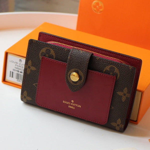 PORTAFOGLIO JULIETTE 13.5 MARRONE ROSSO TELA MONOGRAMMA