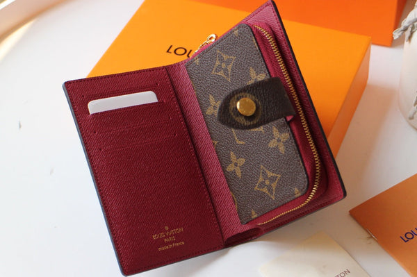 PORTAFOGLIO JULIETTE 13.5 MARRONE ROSSO TELA MONOGRAMMA