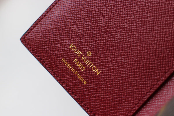 PORTAFOGLIO JULIETTE 13.5 MARRONE ROSSO TELA MONOGRAMMA