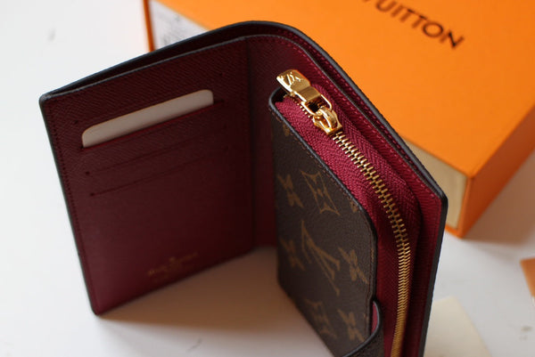PORTAFOGLIO JULIETTE 13.5 MARRONE ROSSO TELA MONOGRAMMA