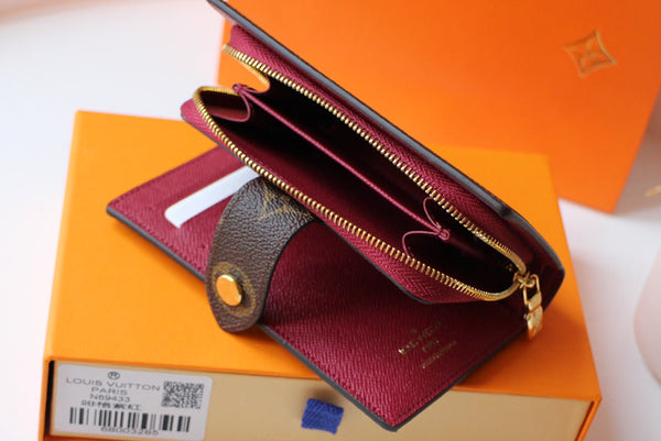 PORTAFOGLIO JULIETTE 13.5 MARRONE ROSSO TELA MONOGRAMMA