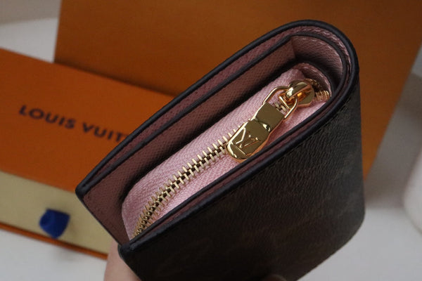 PORTAFOGLIO JULIETTE 13.5 MARRONE ROSA TELA MONOGRAMMA