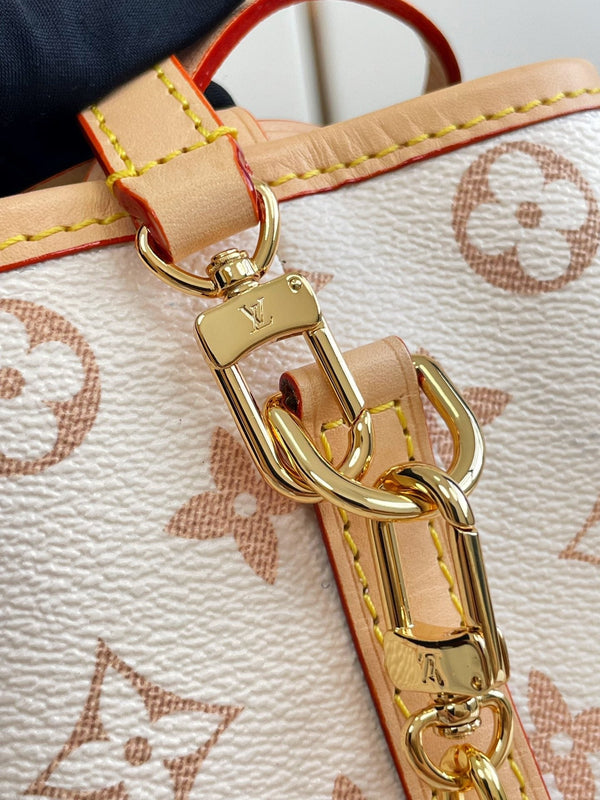 NOE BORSA 11.5 NANO CHARM CREMA ROSA TELA MONOGRAMMA 