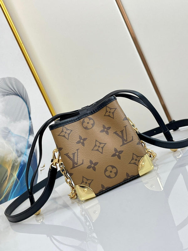 NOE BORSA 11.5 NANO CHARM MARRONE MONOGRAMMA TELA ROVESCIATA 