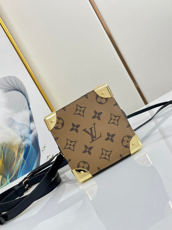 NOE BORSA 11.5 NANO CHARM MARRONE MONOGRAMMA TELA ROVESCIATA 